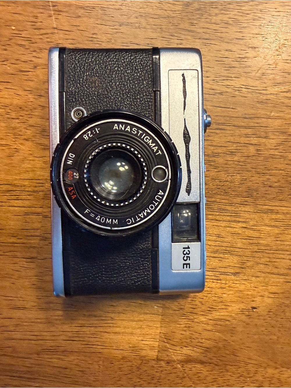 Vintage Anastigmat 40mm 135E Film Camera - Black & Silver